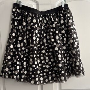 Lane Bryant Black Tulle Skirt with White Polka Dots